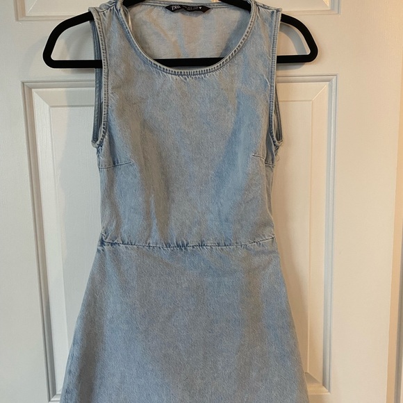 Zara Denim Mini Dress | Backless | Sleevles - Picture 2 of 8